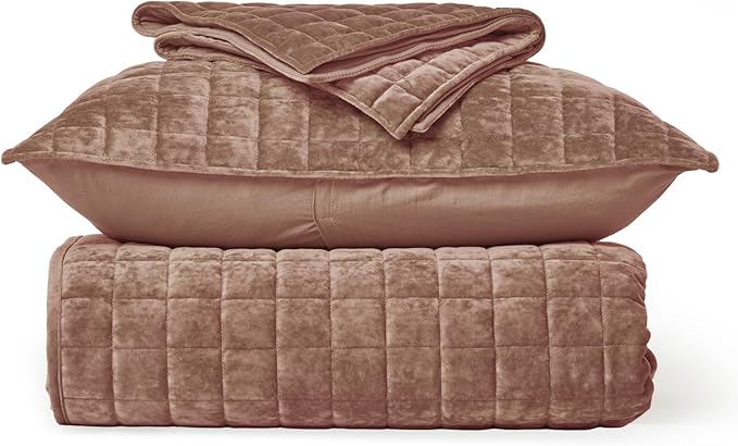 RECYCO Luxury Velvet Quilt King Size Bedding Set, Ultra Soft Velvet Comforter - Image 9