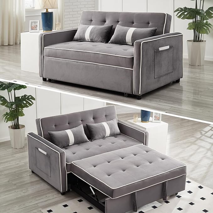 Convertible Sofa Bed, 3-in-1 Loveseat Futon Sofa Bed by Unknown