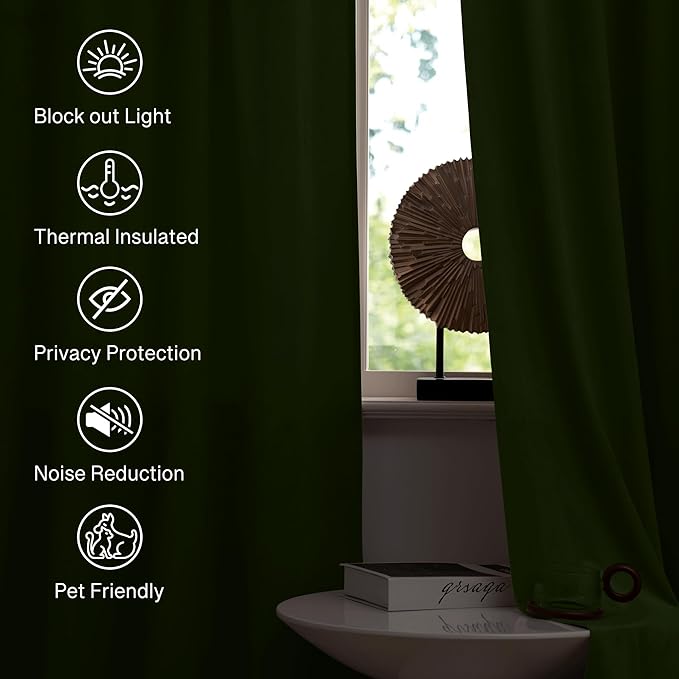 StangH Moss Green Velvet Curtains - Image 6