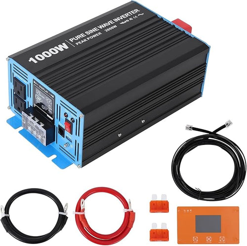 1000W Pure Sine Wave Inverter, 1 USB Port 5v/2.1a, LCD Display&Remote Controller by Unknown