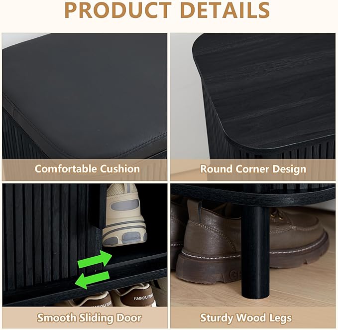 Shoe Bench, Entryway Shoe Cabinet - Image 7
