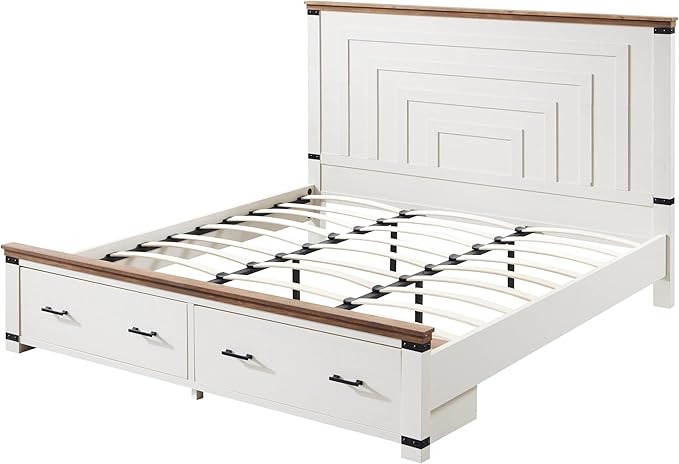 T4TREAM Farmhouse King Size Bed Frame - Image 9