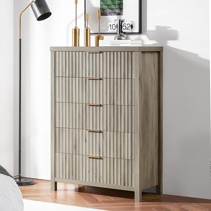 5 Drawers Dresser for Bedroom, 44 Inches Tall Modern Bedroom Dressers, Chest of - Image 6