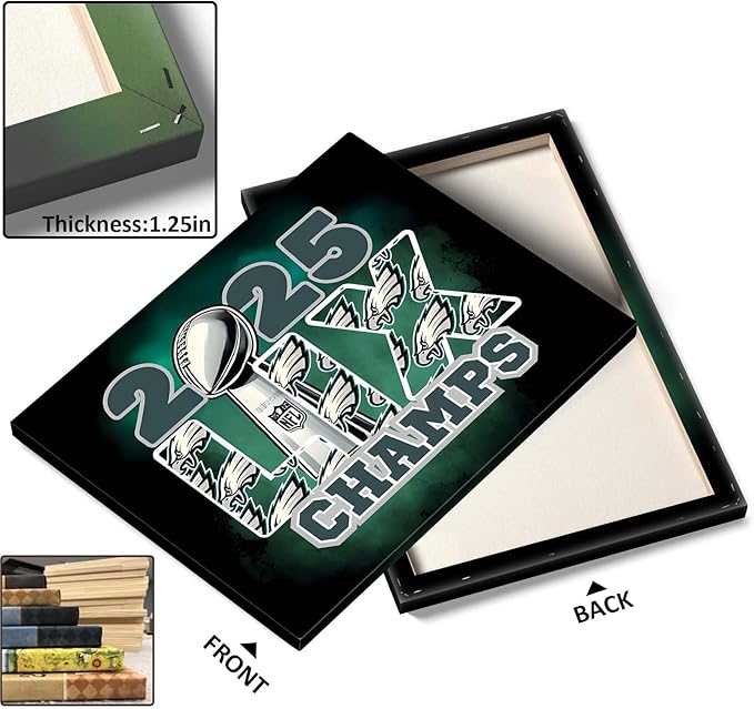 B.B.F MAKE 2025 Super Canvas Bowl Wall Art Champions Eagles Poster Print - Image 7