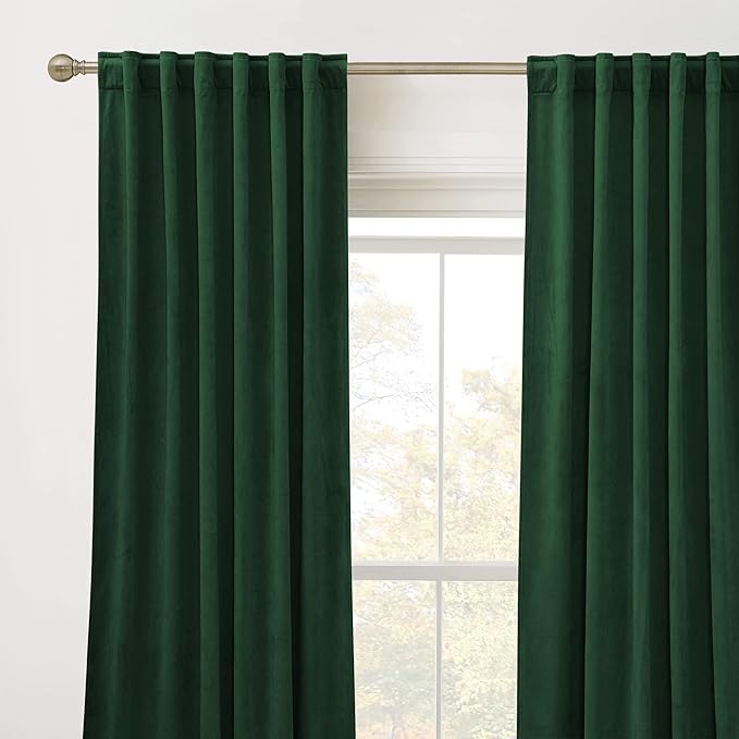 RYB HOME Velvet Closet Curtains 84 inches, Room Darkening Thermal Insulated - Image 2