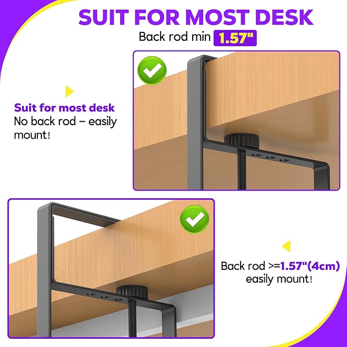 Under Desk Cable Management Tray, REFLYING 14.6" Cable Management Under Desk No - Image 7