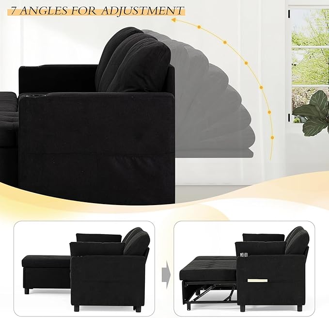 84" Sectional Pull Out Sofa Bed - Image 5
