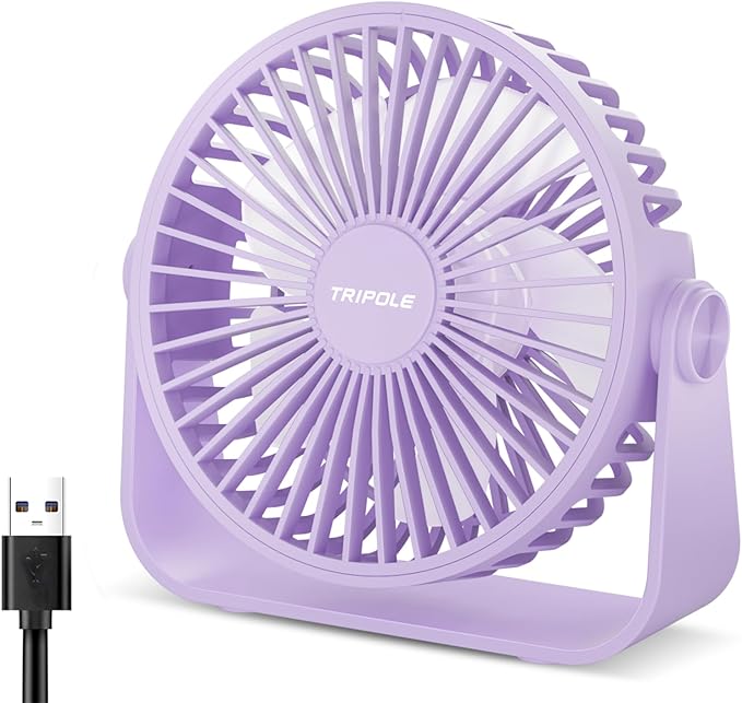 TriPole USB Desk Fan Portable Mini Fan Powerful 3 Speeds Wind Personal Desktop by TriPole