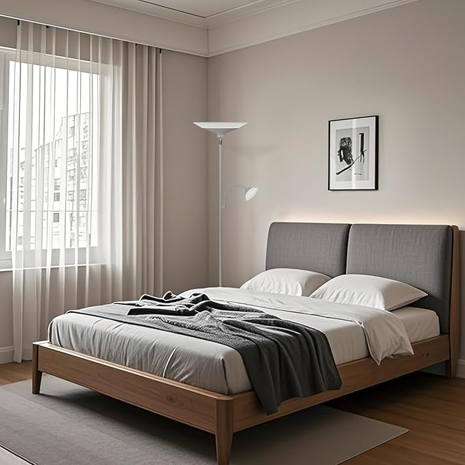 Sliver Gray Torchiere Floor Lamp - Image 9