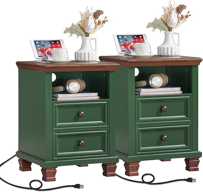 SAVOR LIFE Farmhouse Nightstand Set of 2 by SAVORLIFEFurniture