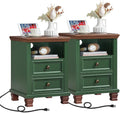 SAVOR LIFE Farmhouse Nightstand Set of 2 by SAVORLIFEFurniture
