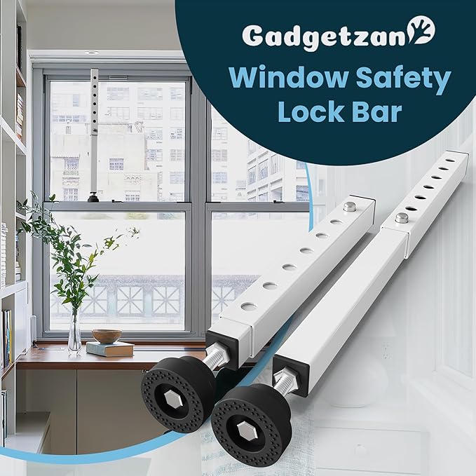 Gadgetzan 2 Pack Window Security Bars Adjustable 11"-18", Portable Short - Image 7