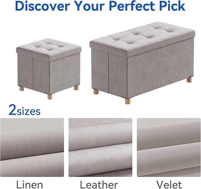 BRIAN & DANY 30 Inches Folding Storage Ottoman Bench, Ottoman - Image 7