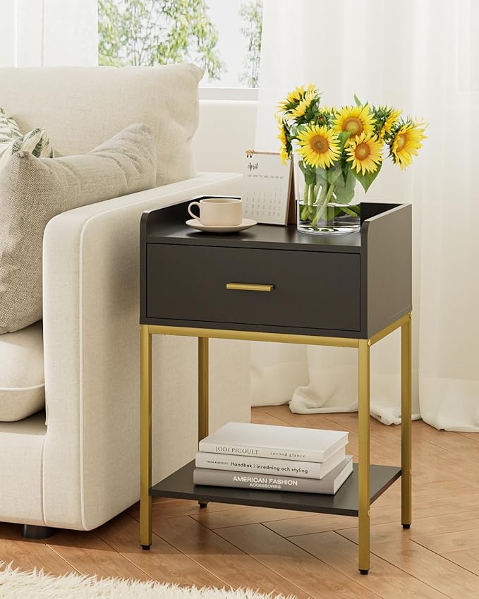 Masupu Nightstand, Bedside Table 3-Tier Modern Night Stand by Masupu