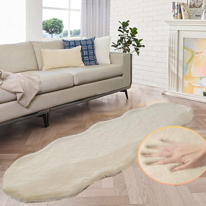 Shag Faux Bunny Washable Fluffy Fur Rug Runners by ORINOVA