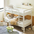 Giantex Bunk Bed Twin Over Twin White, Solid Wood Bunk Bed by Giantex