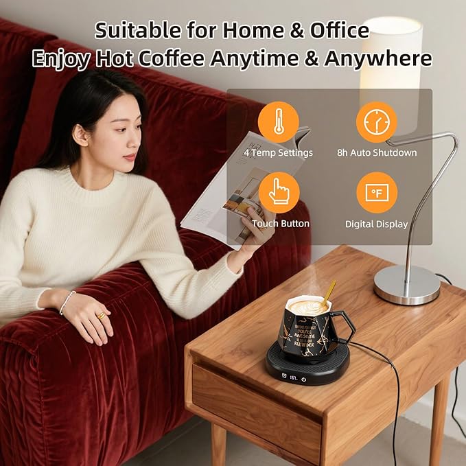 Coffee Mug Warmer & Awesome Mug Set, Smart Heated Electric Coffee Cup Warmer - Image 3