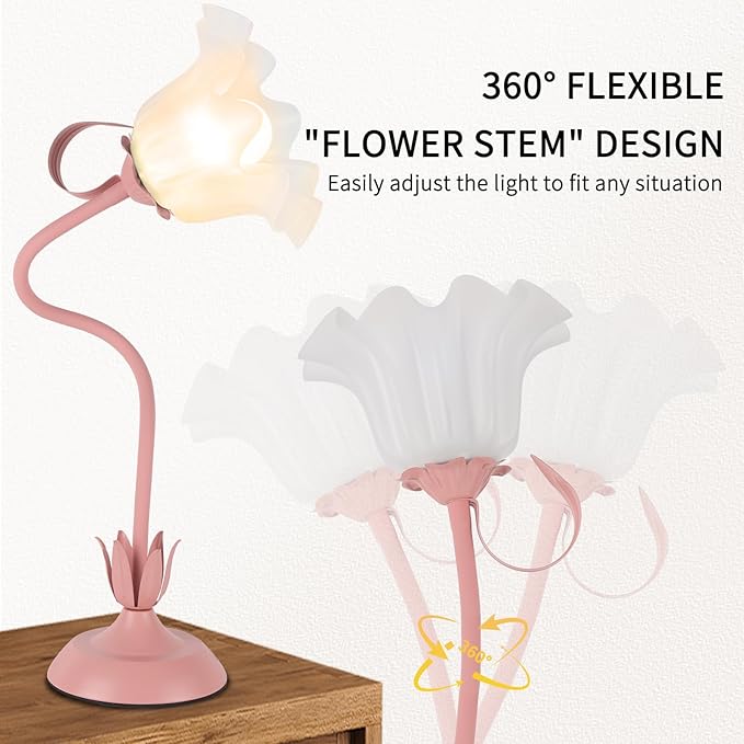 Cute Flower Desk Lamp, 3 Color Temperature Table Lamps - Image 2