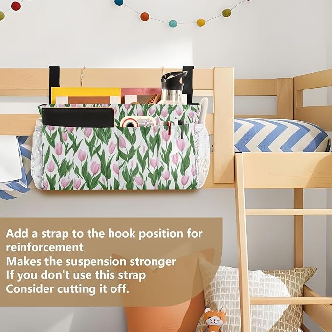 Bedside Caddy Hanging Bunk Bed Caddy Bed Organizer Hanging Pocket - Image 6