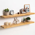 fuqing Floating Shelves for Wall, 36 inch Rustic Solid Elm Wood Floating Shelves by Fuqing