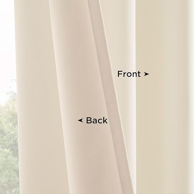 Joydeco Velvet Curtains White Blackout Curtains Thermal Insulated 120 inches - Image 4