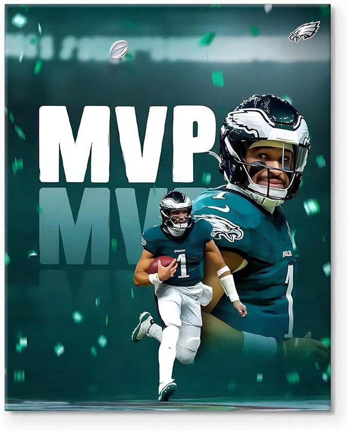 B.B.F MAKE 2025 Super Canvas Bowl Wall Art Champions MVP Hurts Canvas Wall - Image 9