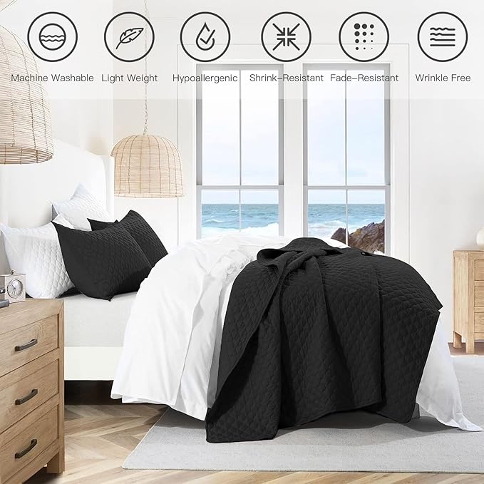 HORIMOTE HOME Quilt Set King Size, Soft Coverlet Set Lightweight Microfiber - Image 3