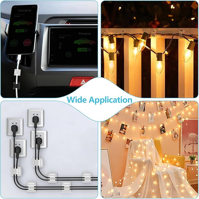 Abnii 100PCS Adhesive Cable Clips, Wire Holder Organizer Cord Management - Image 5