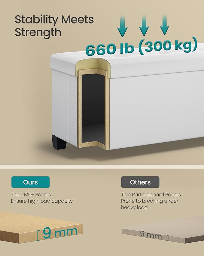 SONGMICS Storage Ottoman, Storage Bench - Image 5