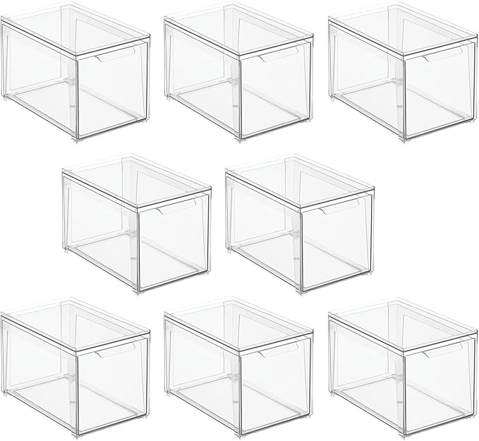 mDesign Plastic Stackable Closet Storage Organizer Bins - Image 8