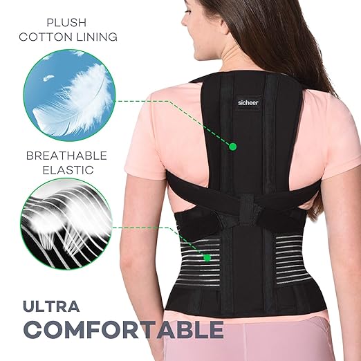 sicheer Posture Corrector for Women and Men Back Brace Straightener Shoulder - Image 4