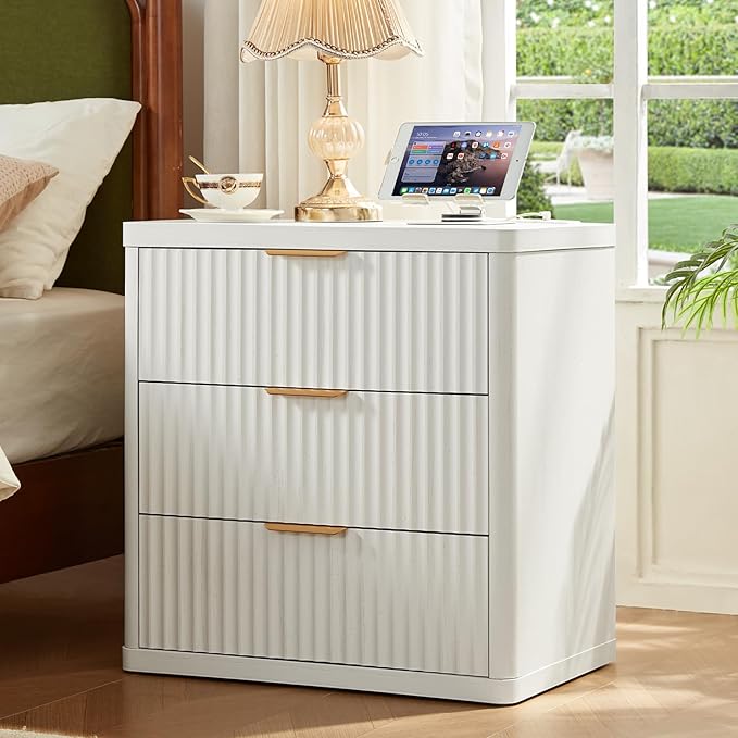 LEYAOYAO 23" Wide Fluted Farmhouse Night Stand Set of 2 - Image 2