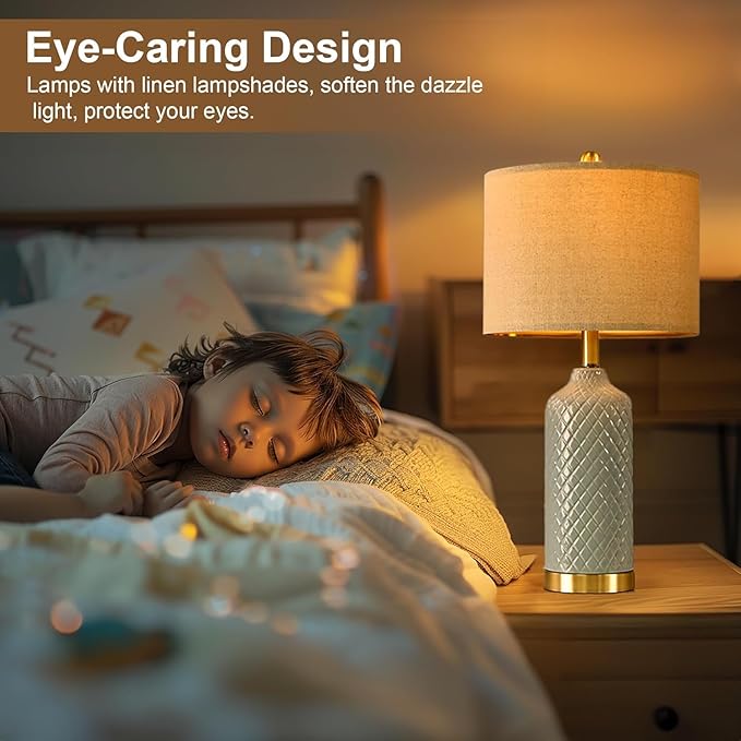 24.25" Modern Ceramic Blue Lamps - Image 4