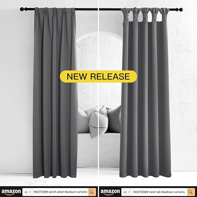 NICETOWN Blackout Window Curtains 72" L - Image 2