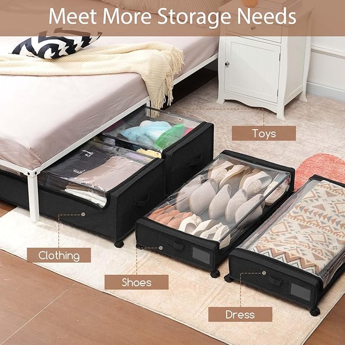 Under Bed Storage with Wheels, Under The Bed Storage Drawers On Wheels - Image 3