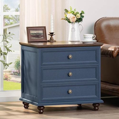 24" Wide Farmhouse Night Stand Set of 2, Large End Table - Image 2