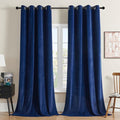 Joydeco Royal Blue Velvet Curtains 63 Inches Long, Luxury Grommet Blackout by JOYDECO