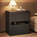 Dripex Fluted Nightstand with 2 Drawers, Large Wide Wood Night Stand Bedside by Dripex