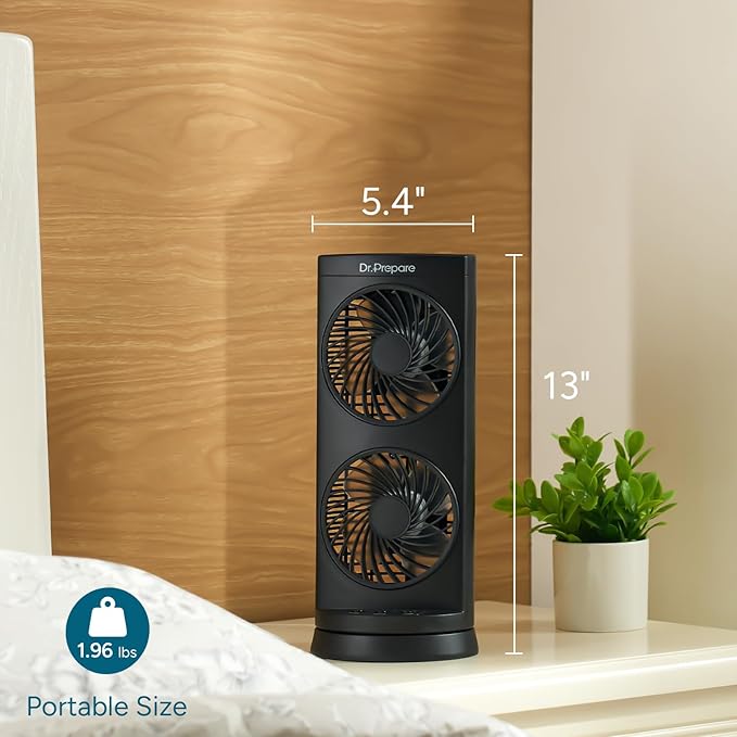 Dr. Prepare Tower Fan Oscillating Fan, Portable Desk Fan - Image 7