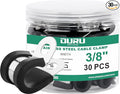 30pcs 3/8 Inch Stainless Steel Cable Clamps, Rubber Coated Cushioned Insulated by OURU