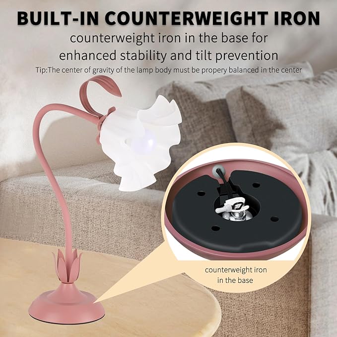 Cute Flower Desk Lamp, 3 Color Temperature Table Lamps - Image 6