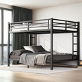 Queen Over Queen Bunk Bed Frame, Heavy Duty Metal Loft Bed by Unknown