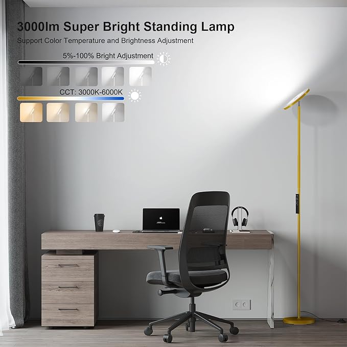 SUNMORY Floor Lamps for Living Room, 32W/3000LM Super Bright LED Floor Lamp - Image 2