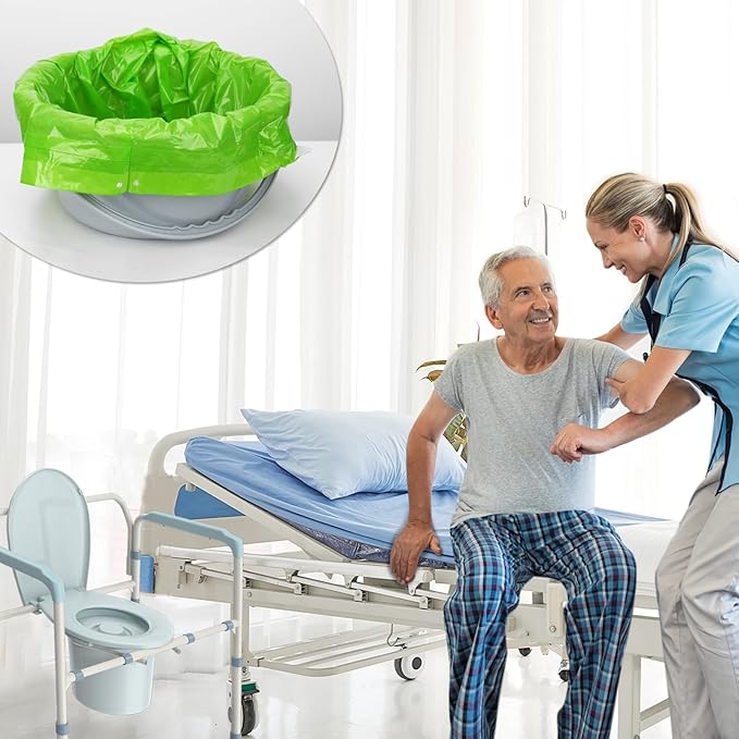 BOOWOO Bedside Commode Liners, 100 Leakproof Toilet Liners - Image 2