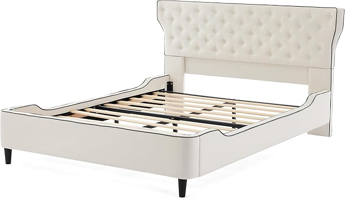 Christopher Knight Home Salus Linen Upholstered Queen Size Bed Frame - Image 10