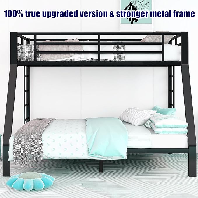 Higher Quality & Stronger Heavy Duty Metal Bunk Bed Frame Twin XL Over Queen - Image 3