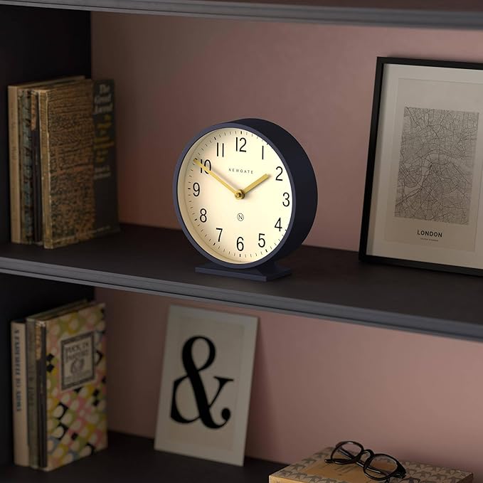 NEWGATE® Q Mantel Clock | Modern Classic Round Mantel Clock | Navy Blue | - Image 4