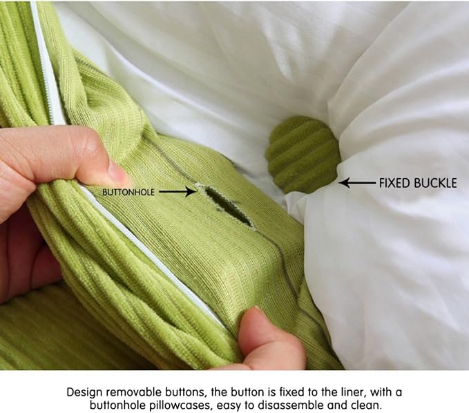 WOWMAX 100% Cotton Corduroy Headboard Pillow – King Size Back Support Reading - Image 5