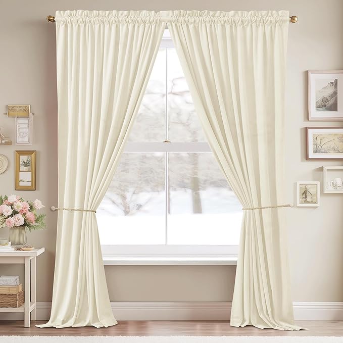StangH Ivory Velvet Curtains for Window - Image 2
