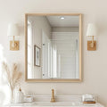Oak Wood Effect Framed Wall Mirror, 30x36 Rectangle Mirror, 1/8" by Ultrue